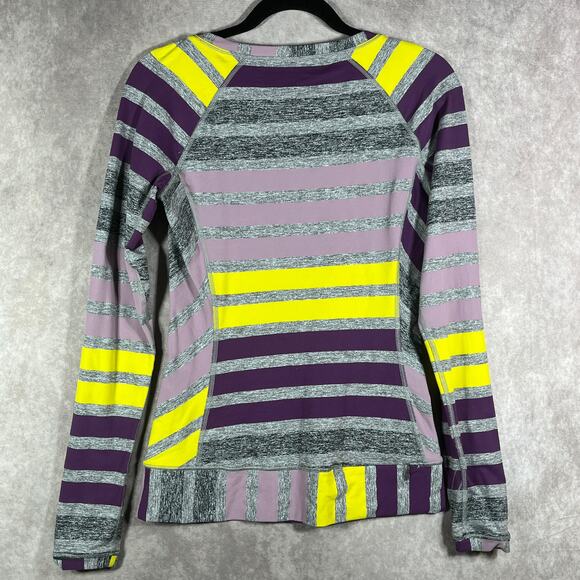 Lululemon Race Your Pace Shirt Womens Size 6 Multicolor Striped Long Sleeves - Picture 6 of 10